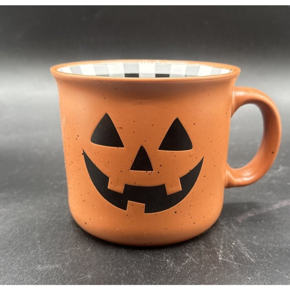 Cobwebs & Cauldrons PUMPKIN Jack-O-Lantern 20oz Ceramic MUG Hand Painted